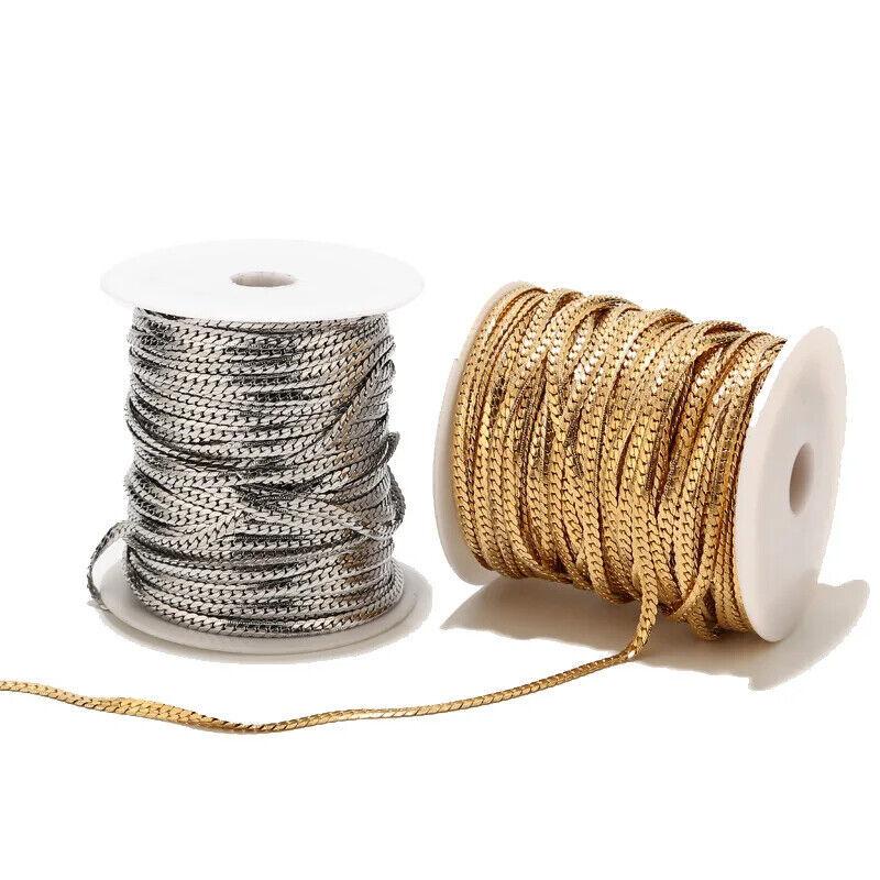 4mm Stainless Steel Crimped Curb Chain - By the Meter