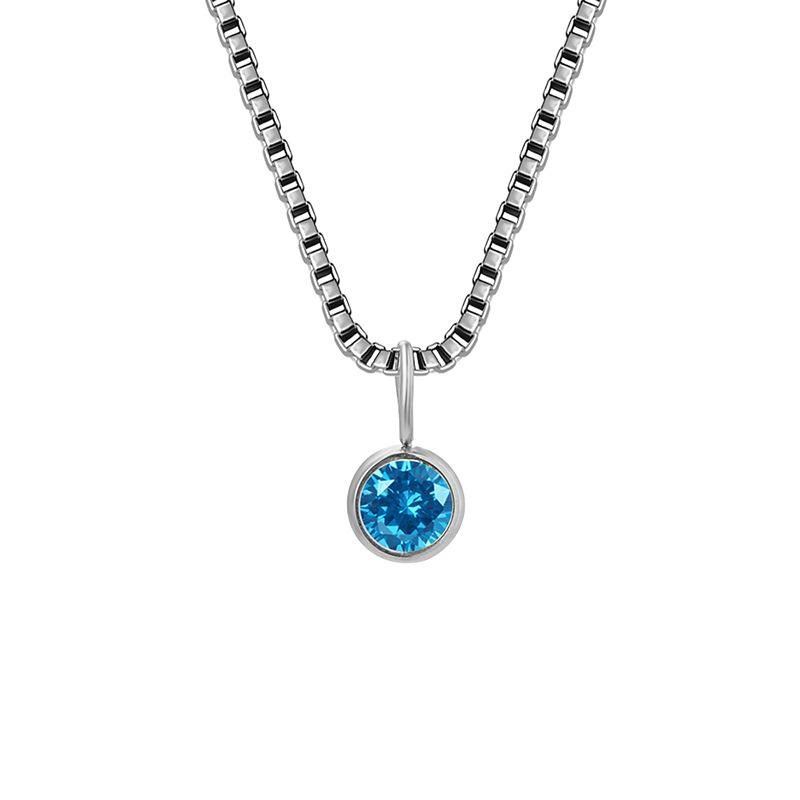 Trends Box Chain Birthstone Necklace