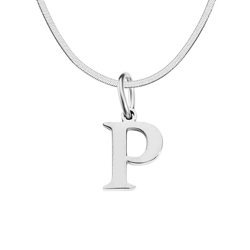 Stainless Steel Snake Chain Letter Choker