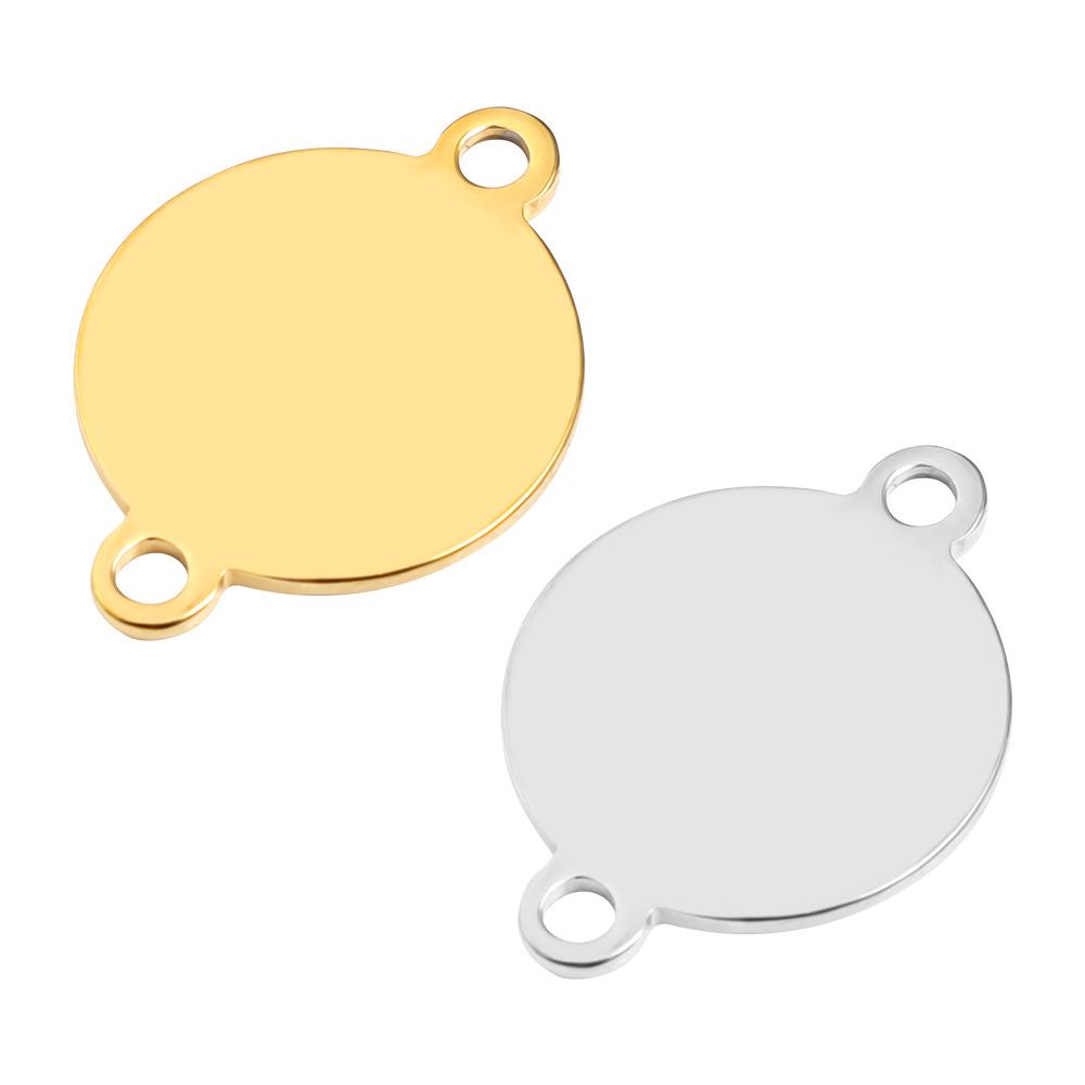 Stainless Steel Outer Double Hole Blank Circle Pendant
