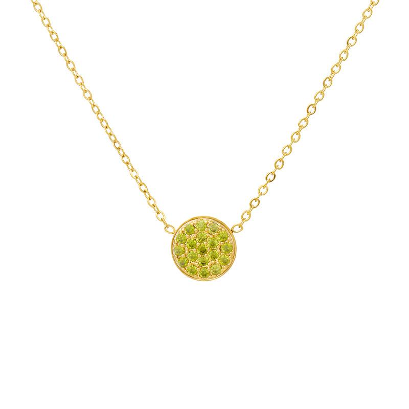 Inlay Birthstone Pendant Necklace