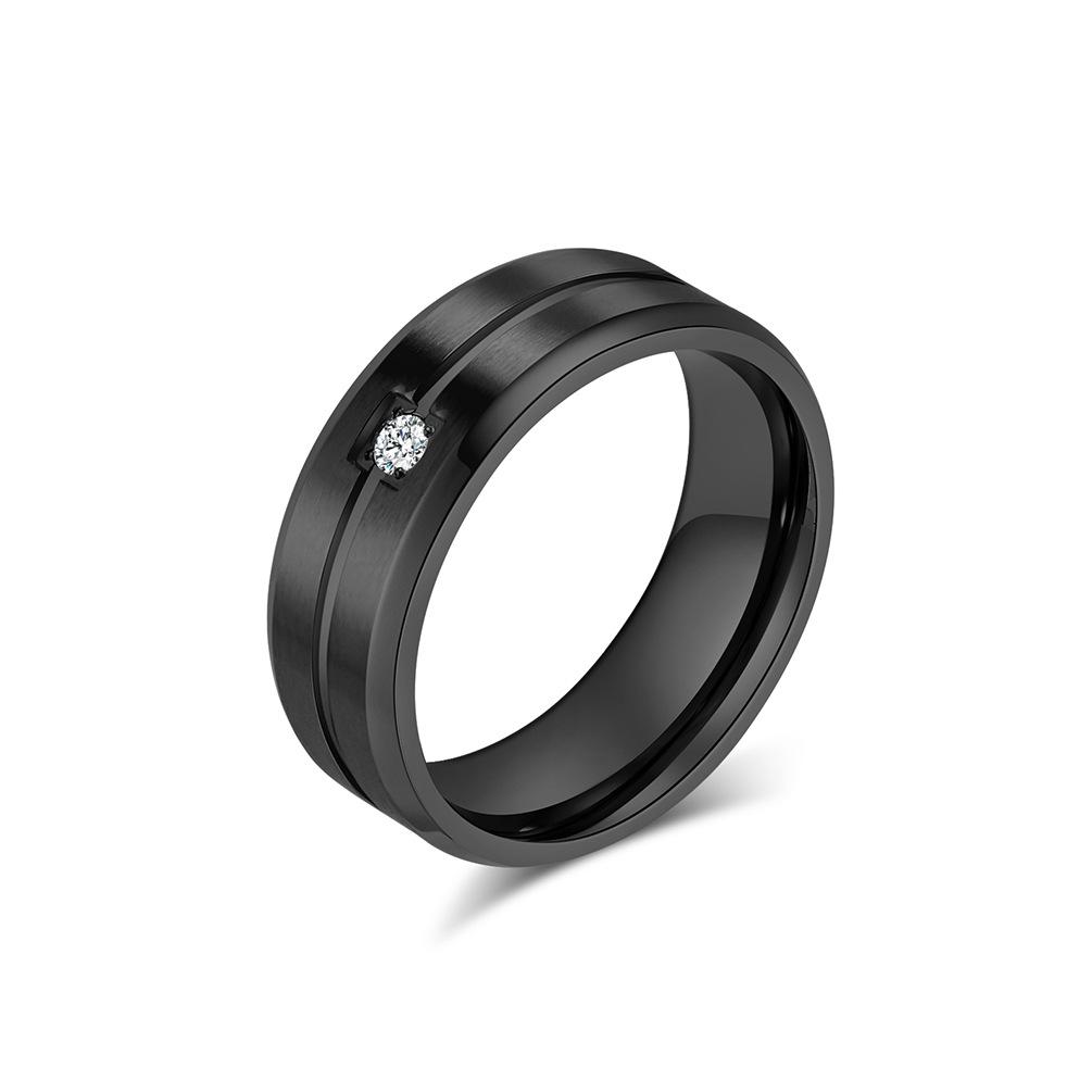 Center Fluted CZ Stainless Steel Blank Ring