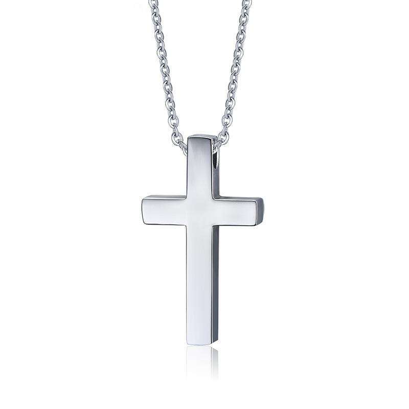 Stainless Steel Minimalist Cross Blank Necklace