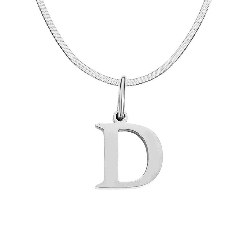 Stainless Steel Snake Chain Letter Choker
