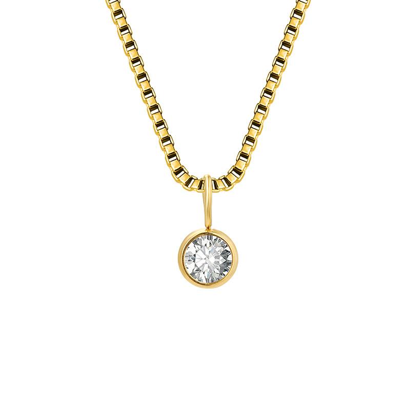 Trends Box Chain Birthstone Necklace