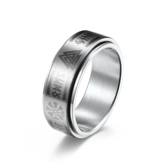 Viking Stainless Steel Men's Spinner Ring