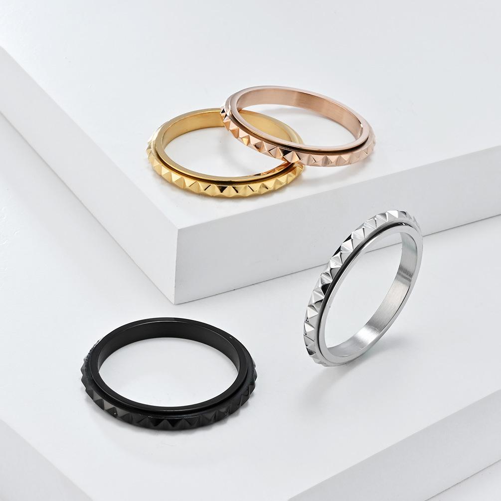 Bague tournante fine en acier inoxydable en forme de diamant