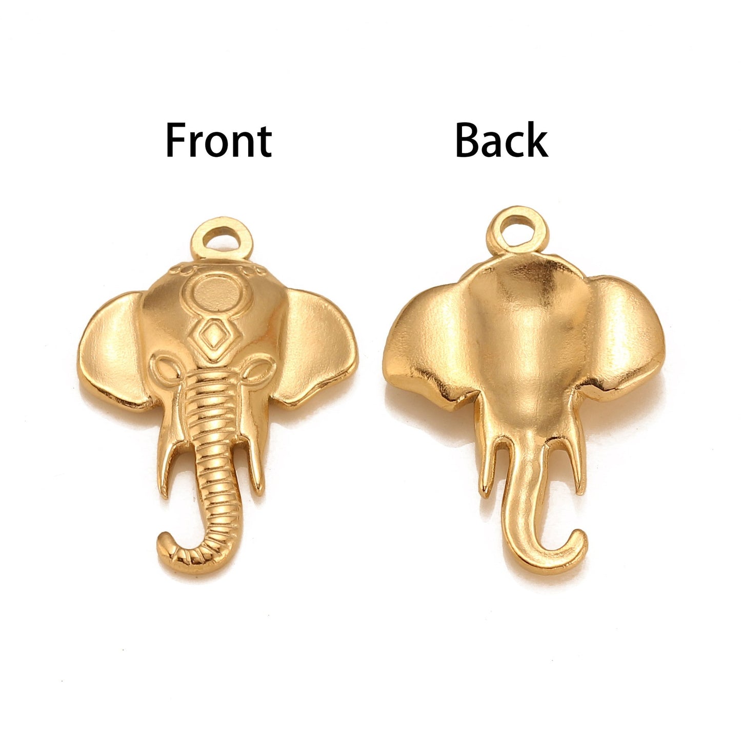 18K Gold PVD Stainless Steel Elephant Pendant