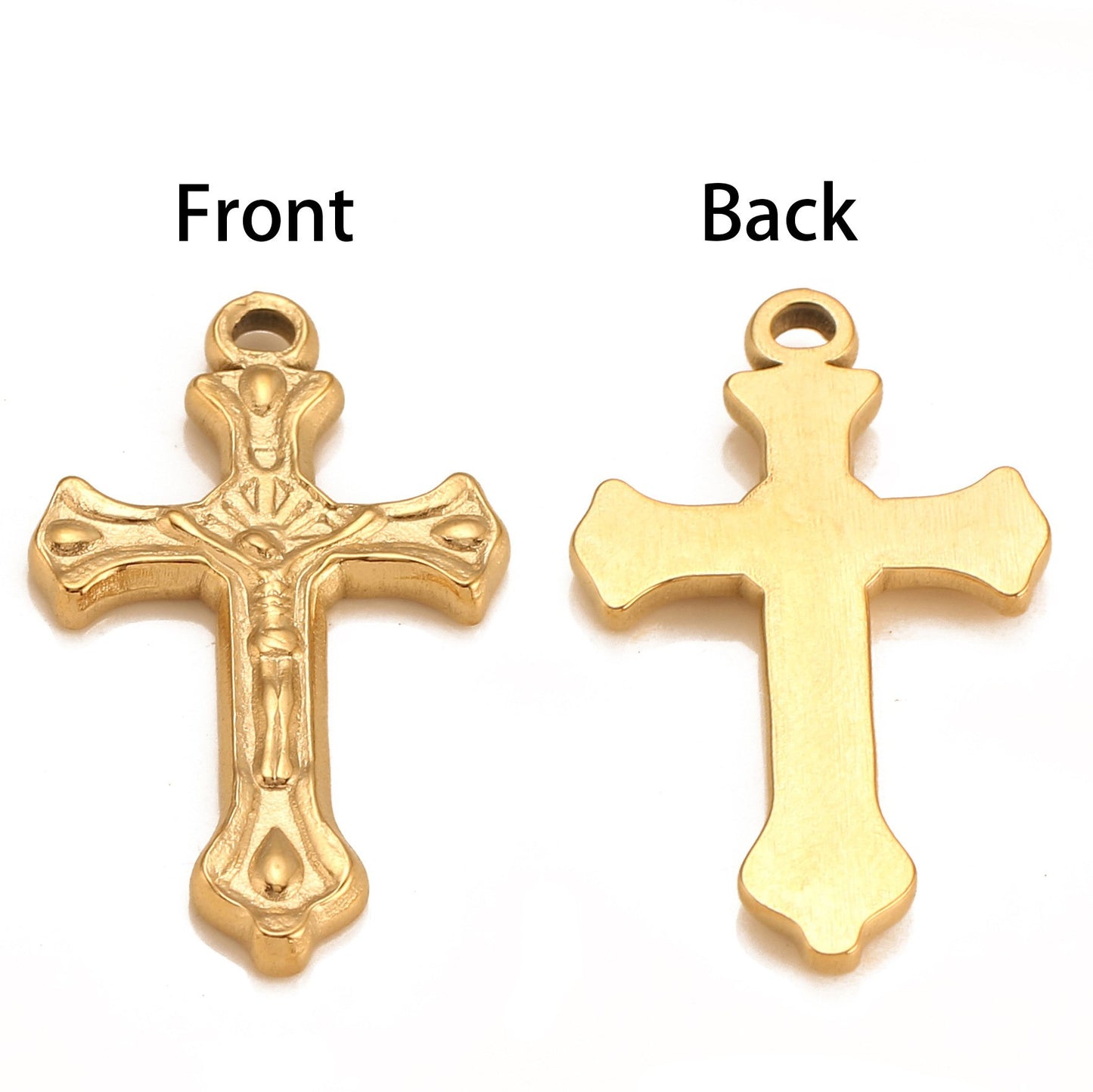 Pendentif croix rétro en acier inoxydable