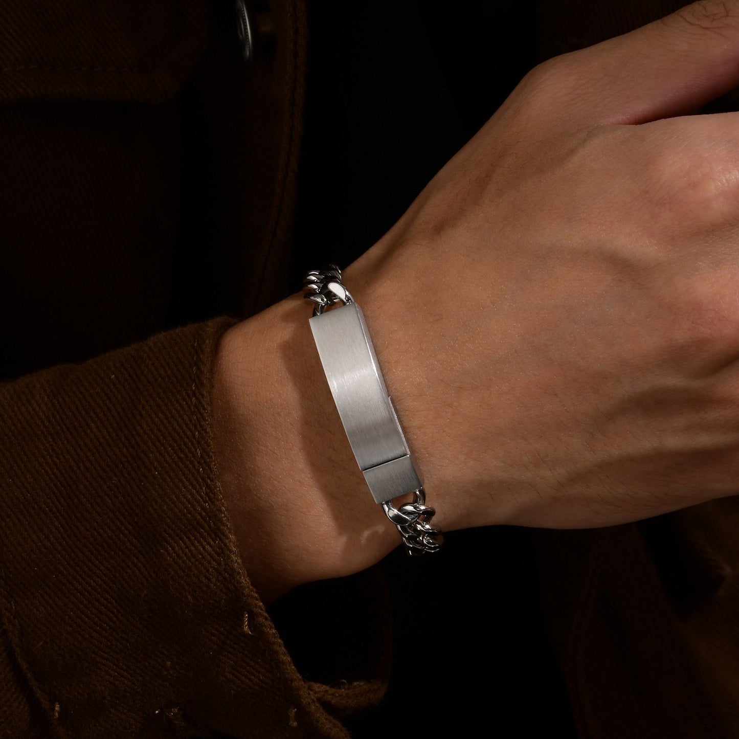 Stainless Steel Cuban Chain Magnetic Blank Bracelet