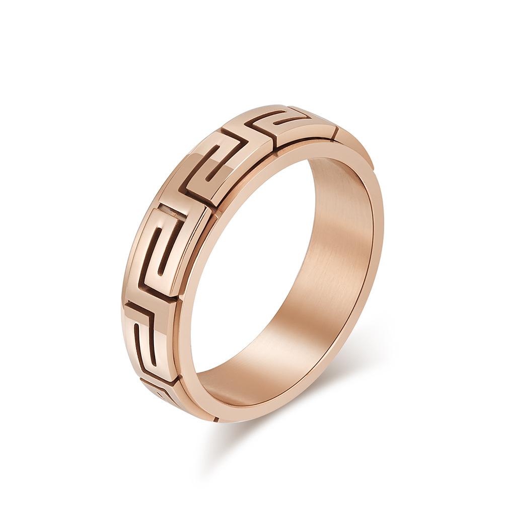 Great Wall Textured Stainless Steel Spinner Ring