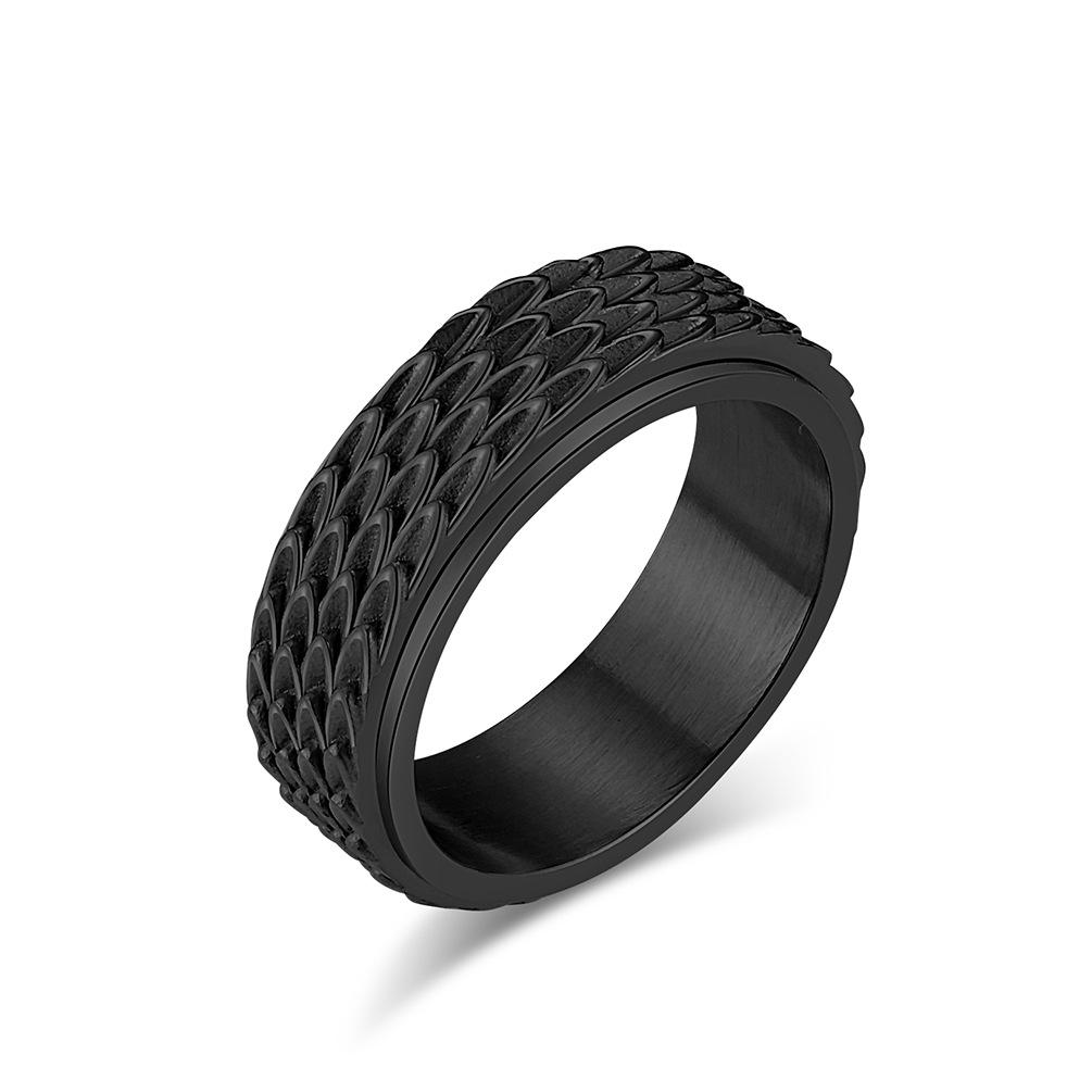 Dragon Scale Stainless Steel Spinner Ring