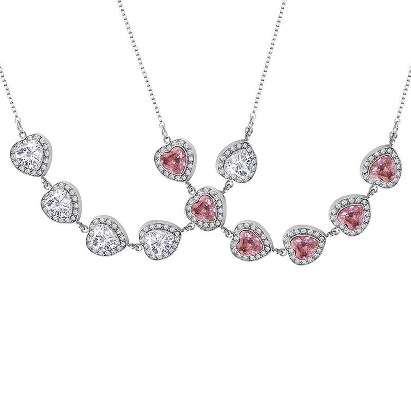 Elegant Heart CZ Box Chain Necklace