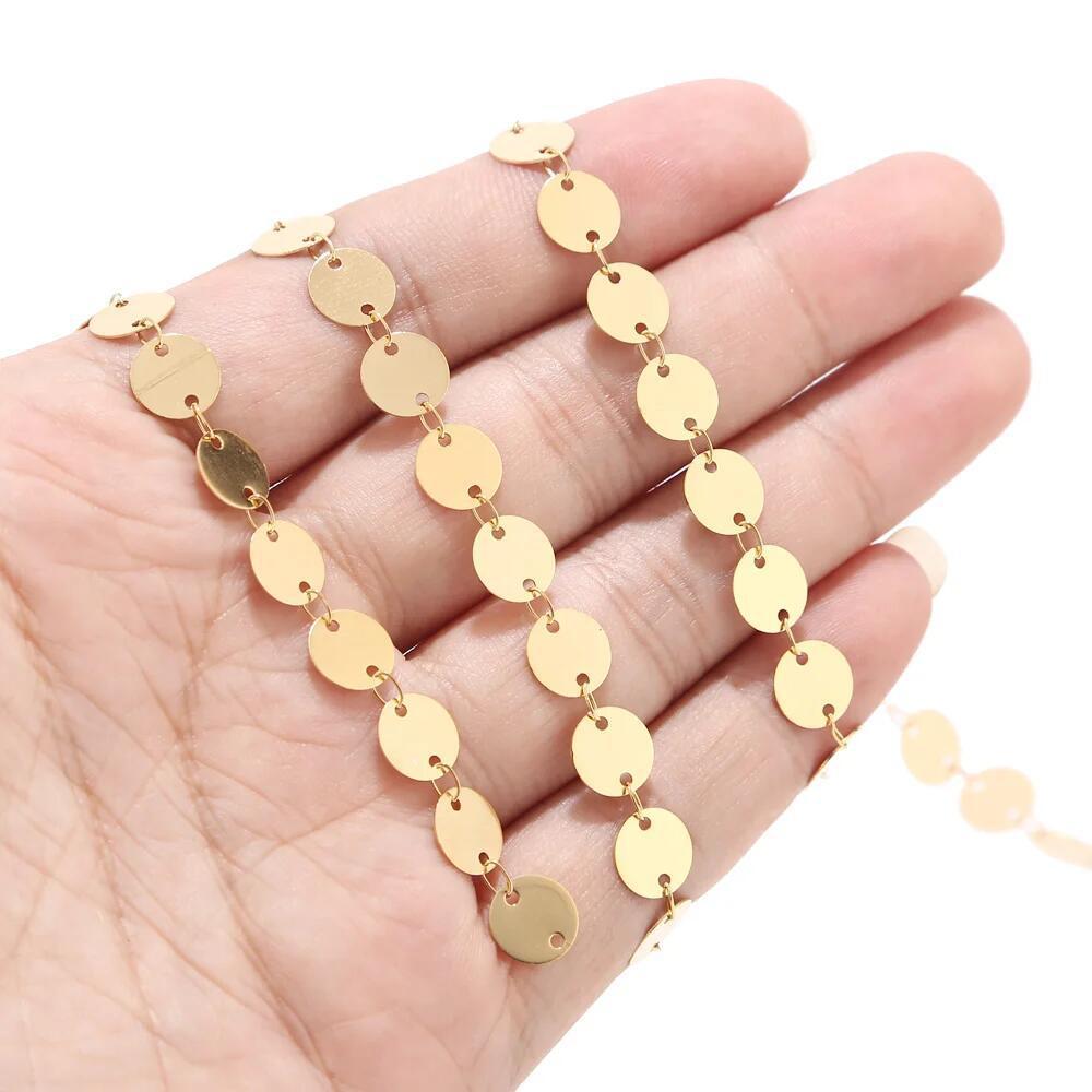 8mm Stainless Steel Disc Link Chain - By the Meter