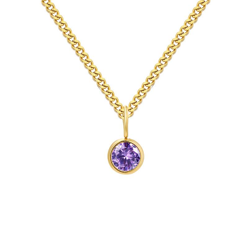 Curb Chain Birthstone Necklace