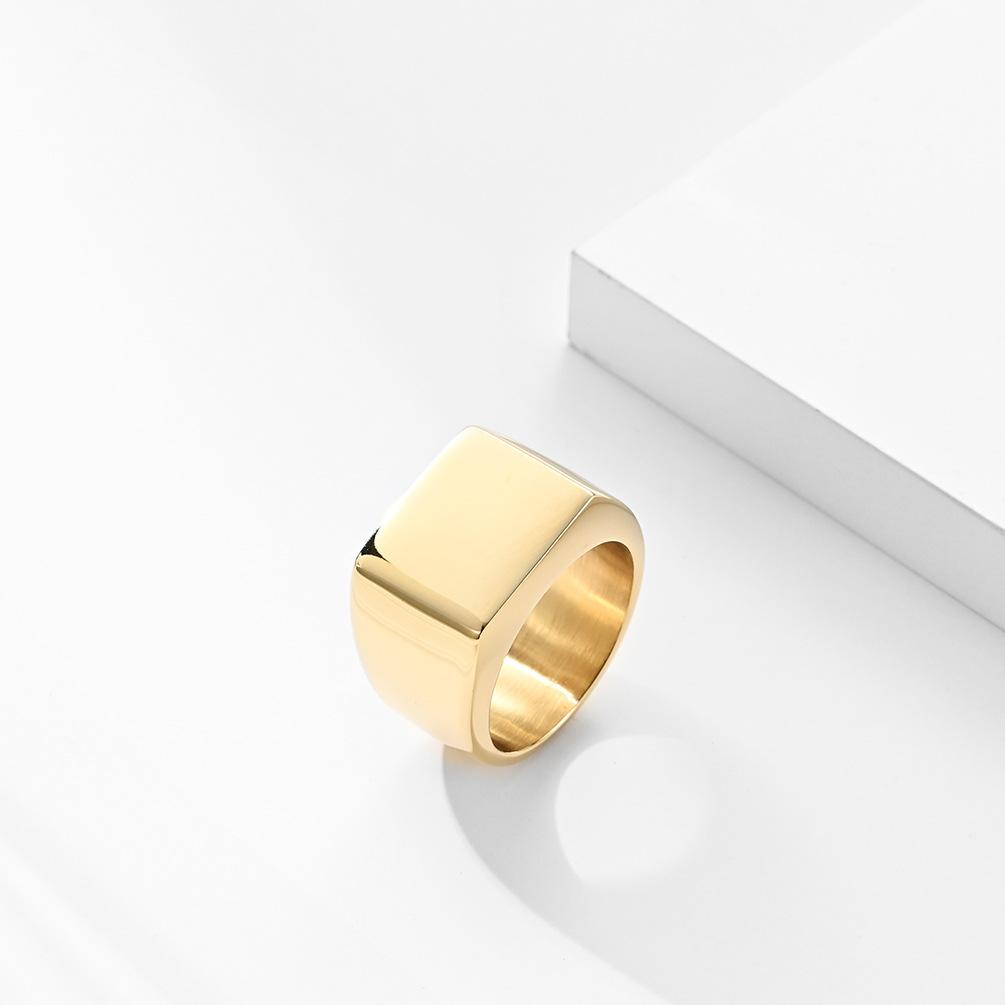 Stainless Steel Polished Signet Blank Ring
