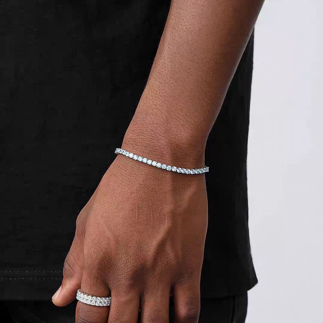 Round Zircon Tennis Bracelets with Clasp