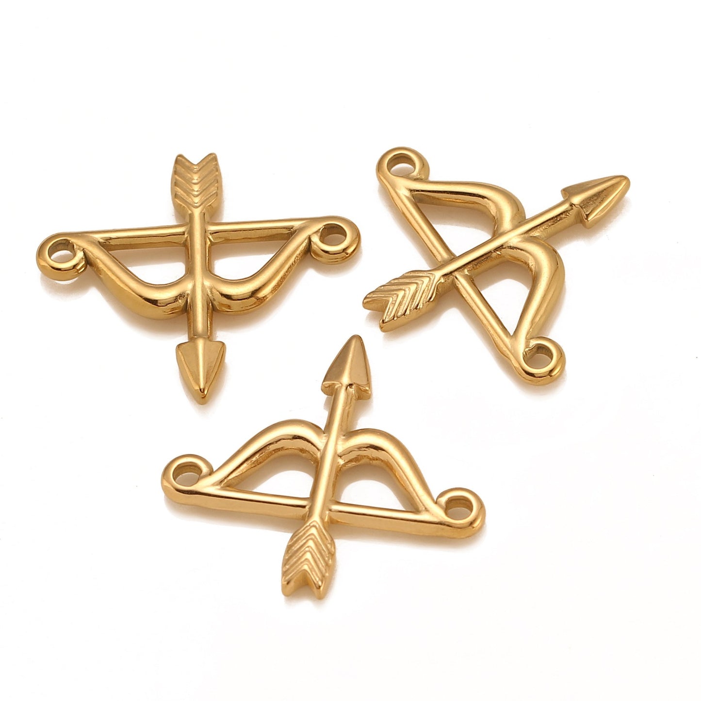 18K Gold PVD Stainless Steel Cupid Bow And Arrow Pendant