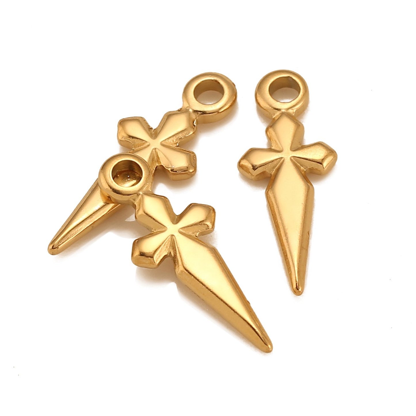 Pendentif en acier inoxydable avec croix longue