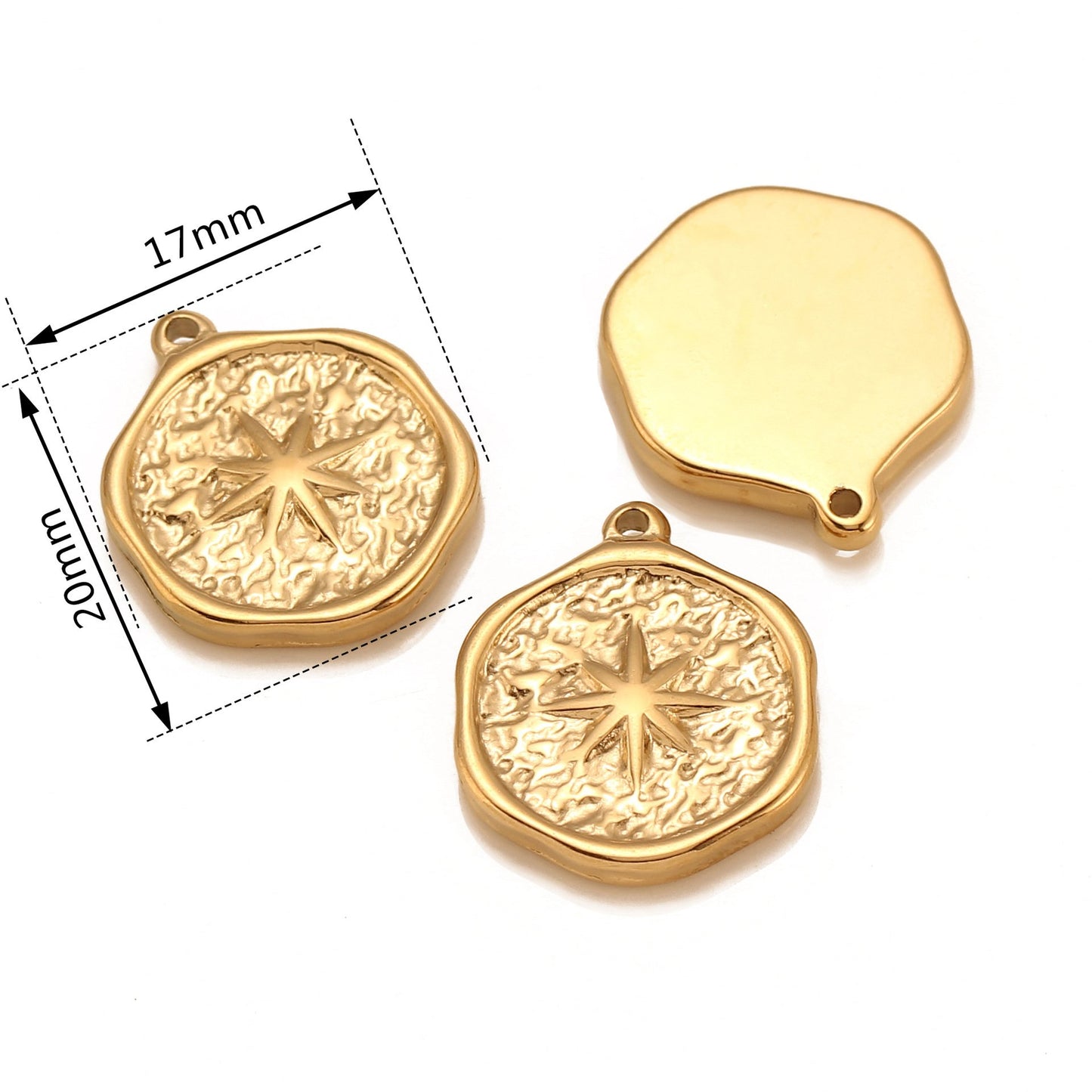 18K Gold PVD Six-Pointed Star Stainless Steel Pendant