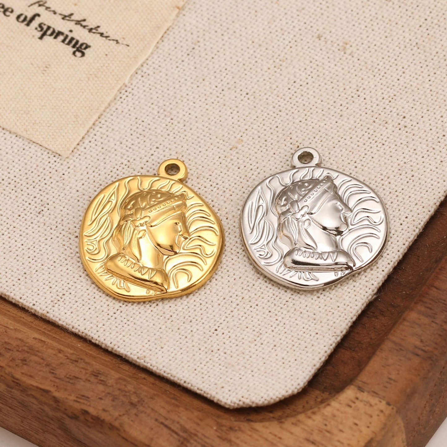 Stainless Steel Elizabeth Portrait Pendant