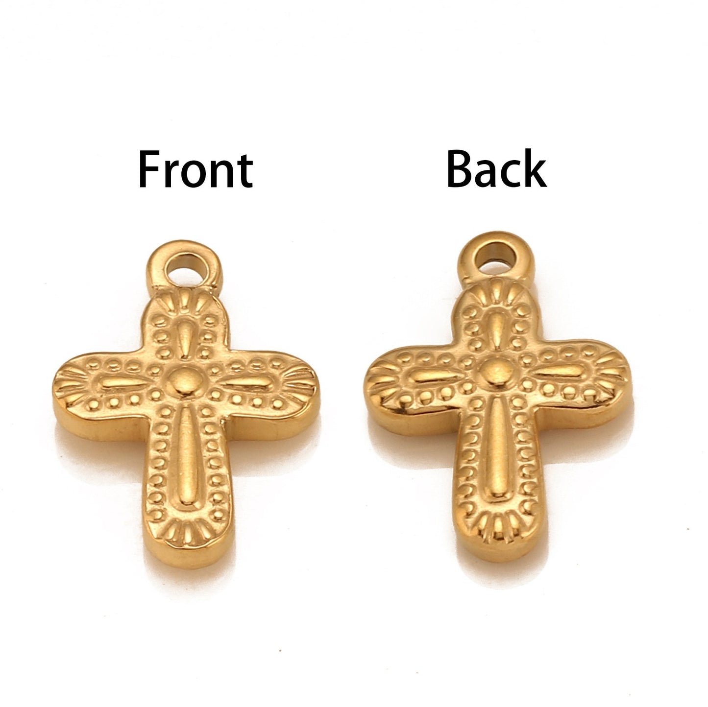 Stainless Steel Embossed Cross Pendant