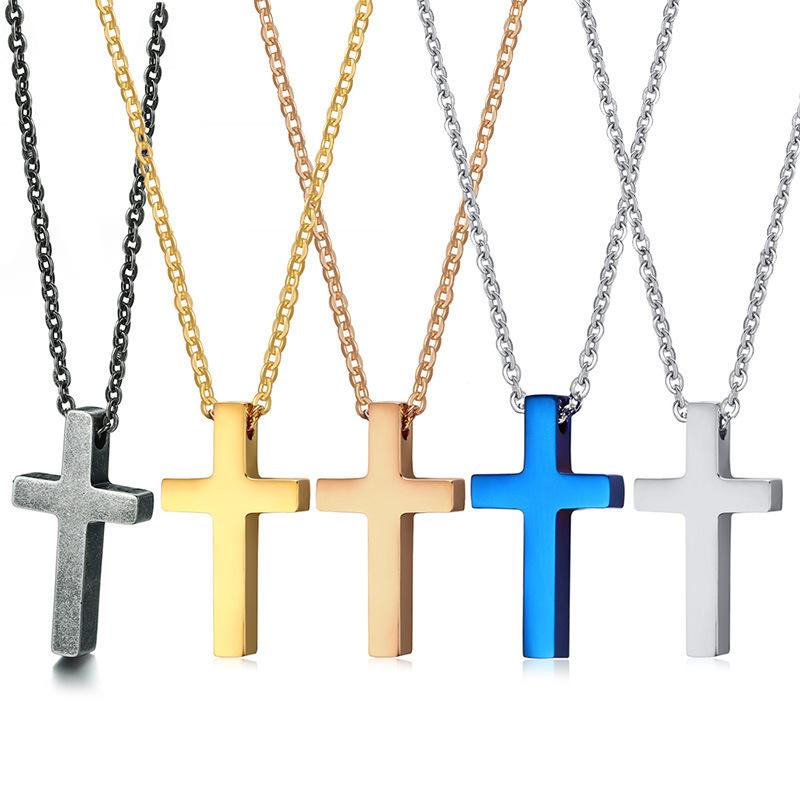 Stainless Steel Minimalist Cross Blank Necklace
