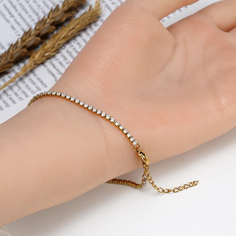 Zircon Tennis Bracelets with 5cm Extension