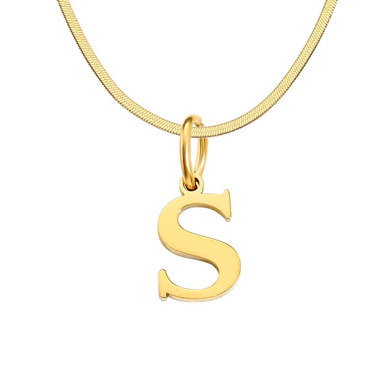 Stainless Steel Snake Chain Letter Choker