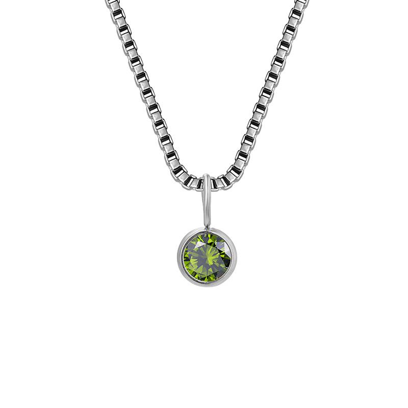 Trends Box Chain Birthstone Necklace