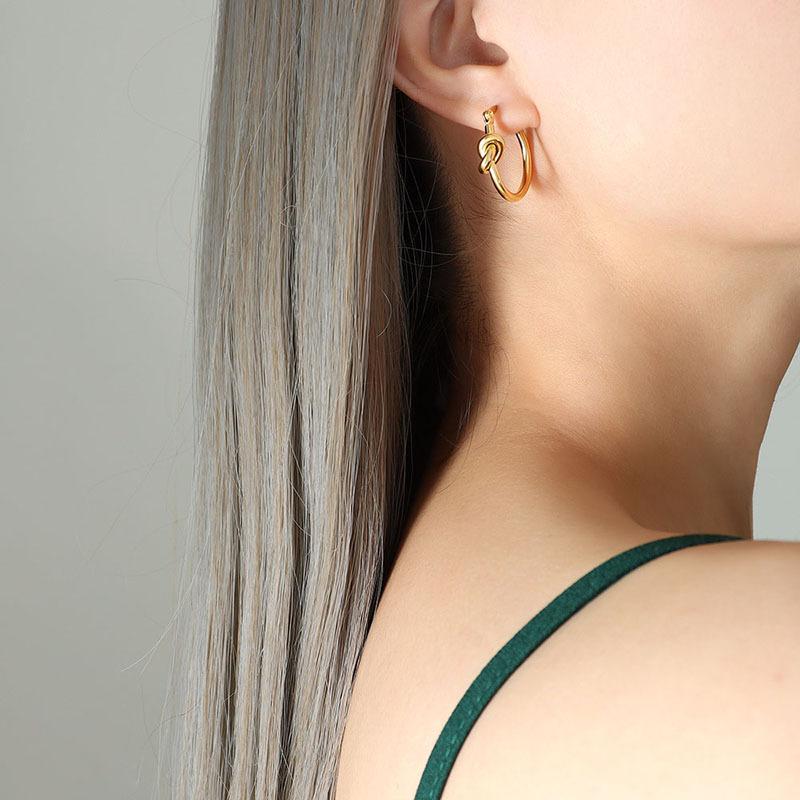 18K Gold PVD Knotted Hoop Earrings