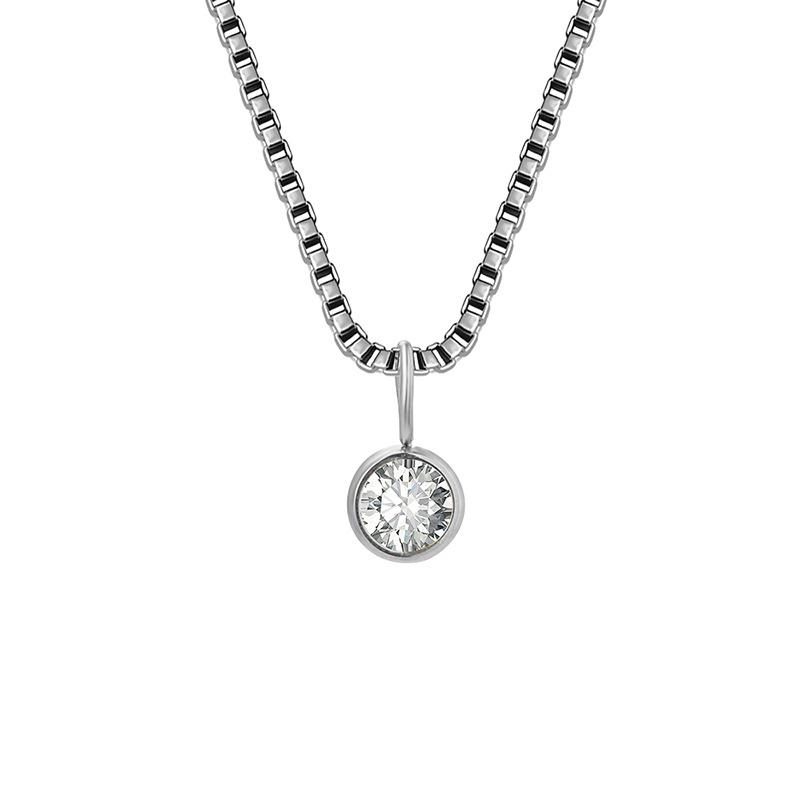 Trends Box Chain Birthstone Necklace