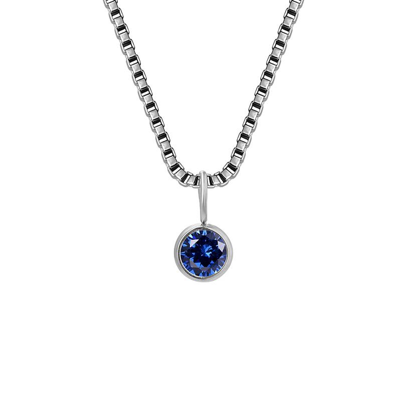 Trends Box Chain Birthstone Necklace