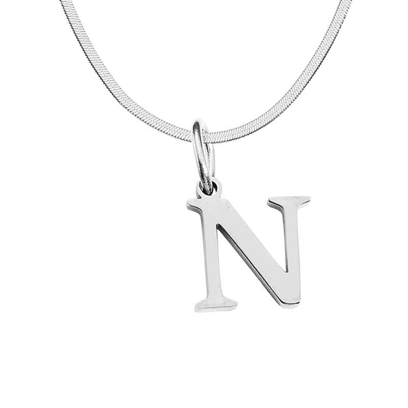 Stainless Steel Snake Chain Letter Choker