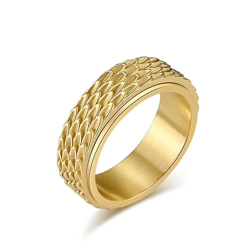 Dragon Scale Stainless Steel Spinner Ring
