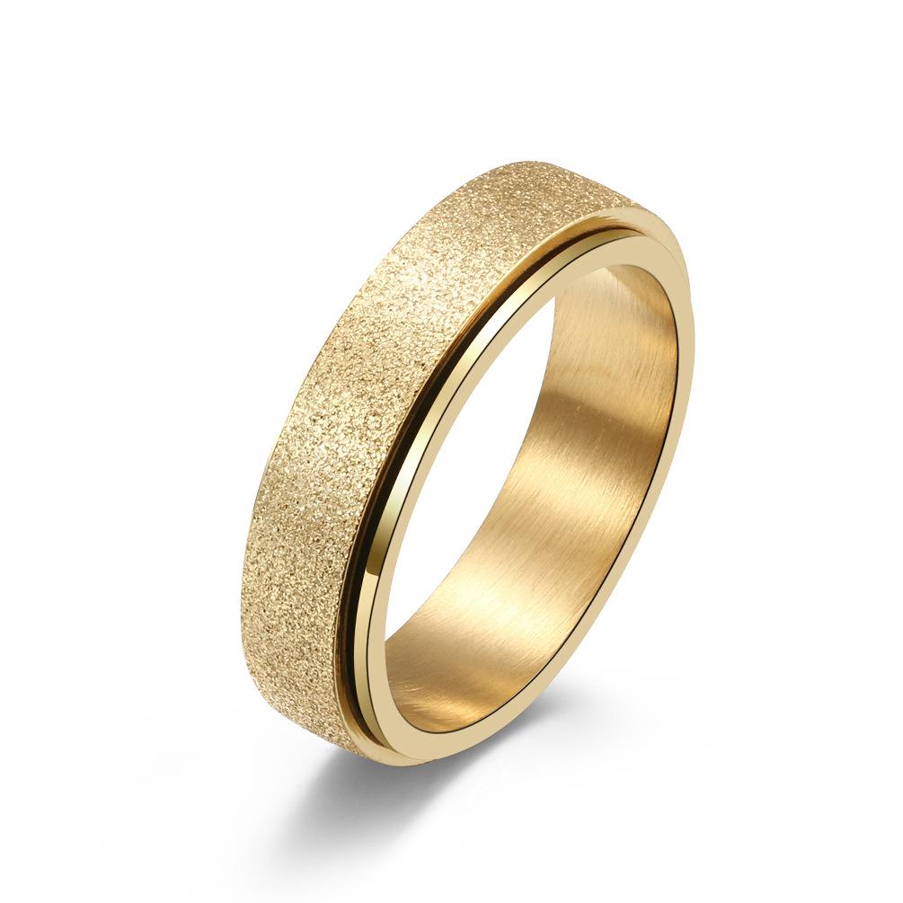 Stainless Steel Frosted Spinner Ring