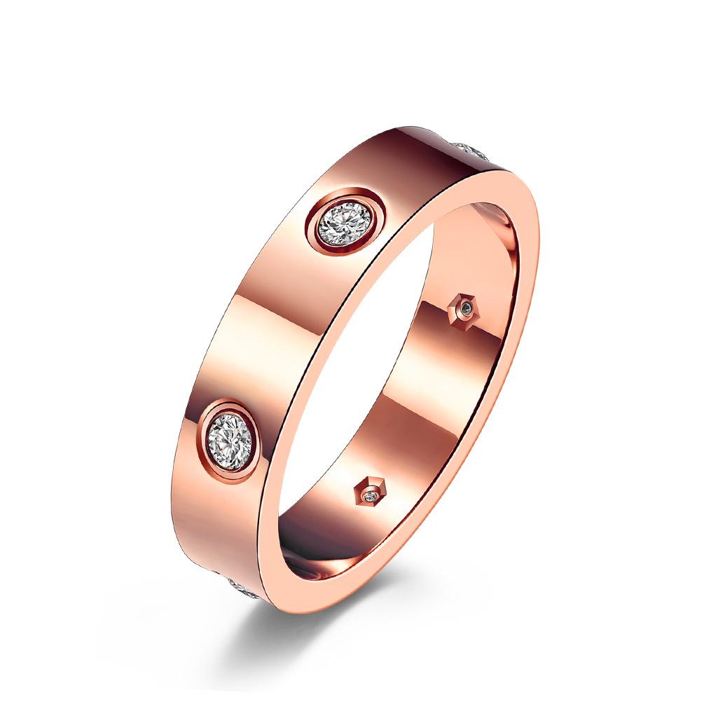 Inlay Diamond Stainless Steel Ring