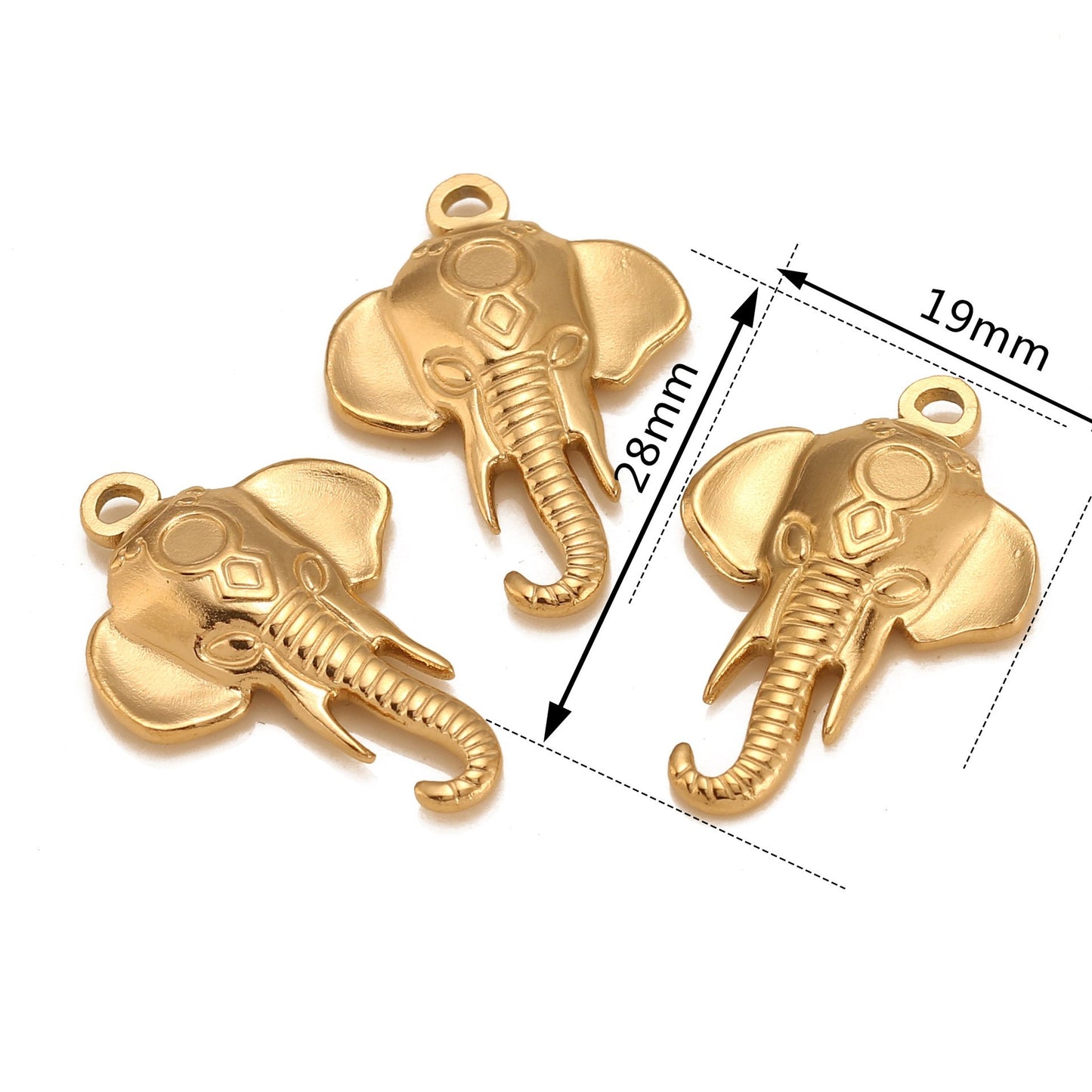18K Gold PVD Stainless Steel Elephant Pendant