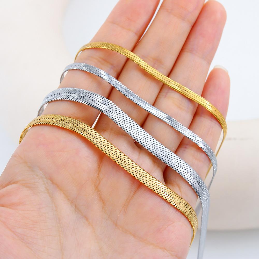 Stainless Steel Flat Snake Chain