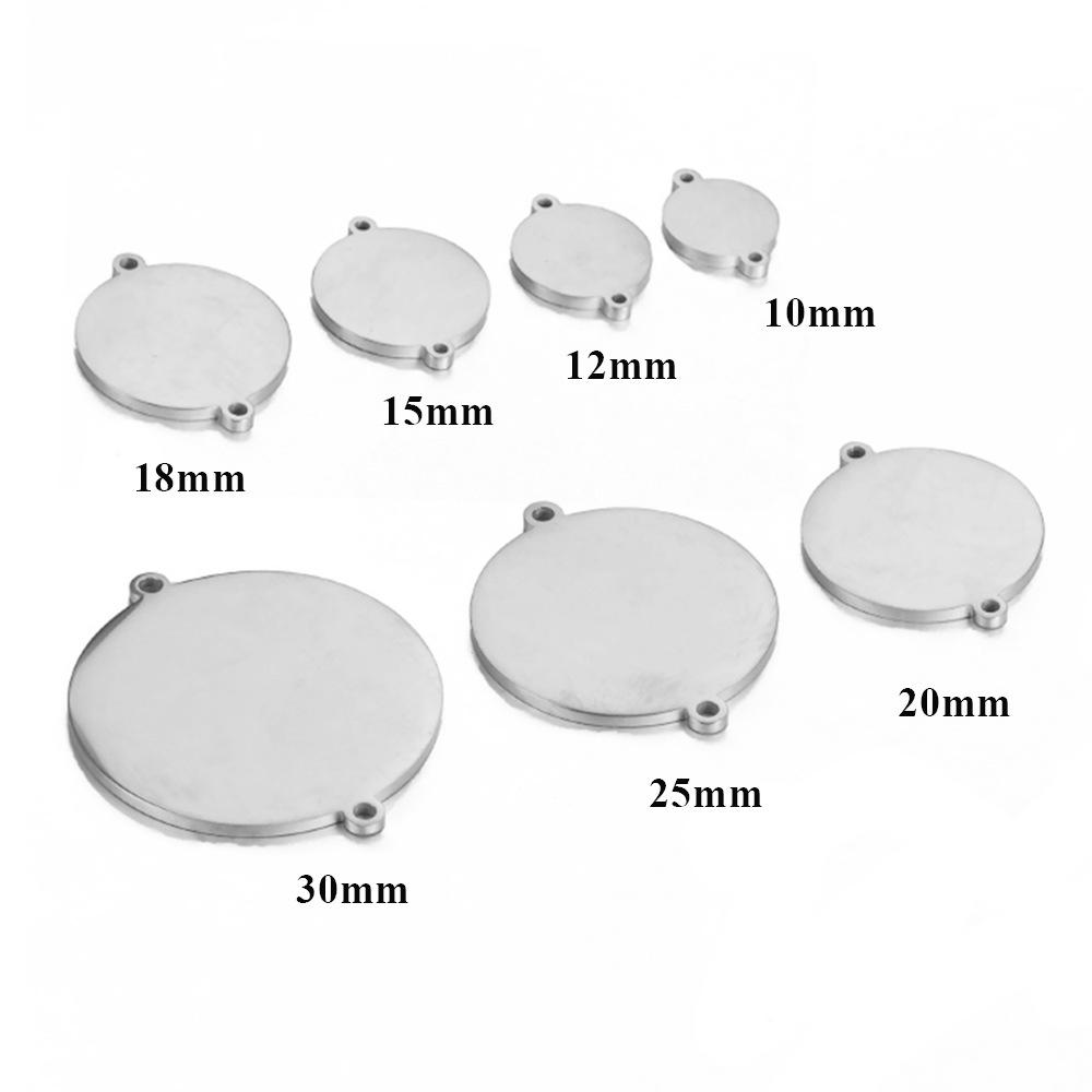 Stainless Steel Outer Double Hole Blank Circle Pendant