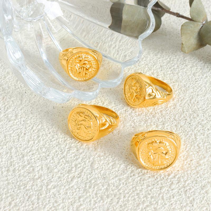 Round Portrait Relief Ring