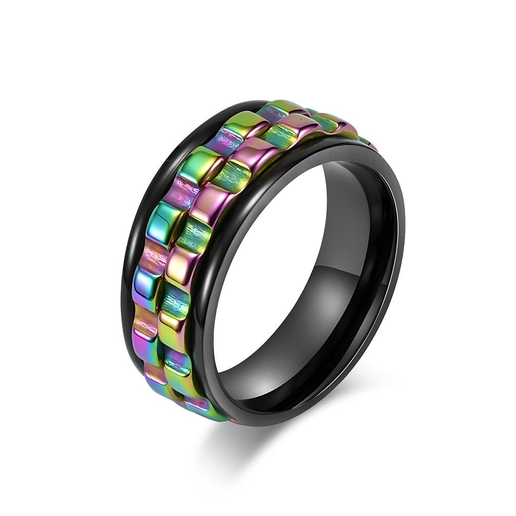 Stainless Steel Polished Gear Spinner Ring