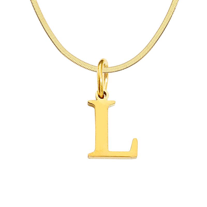 Stainless Steel Snake Chain Letter Choker