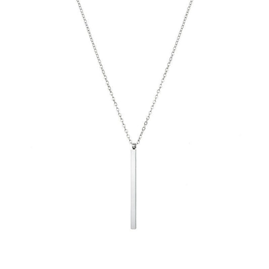 Stainless Steel Rectangular Bar Blank Necklace