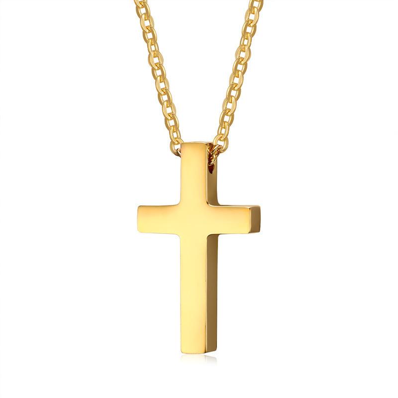 Stainless Steel Minimalist Cross Blank Necklace