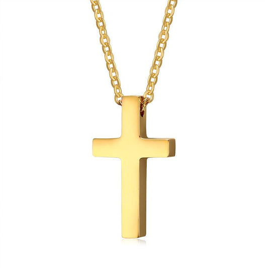 Stainless Steel Minimalist Cross Blank Necklace