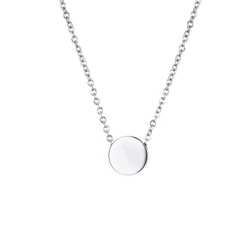 Stainless Steel 8mm Round Blank Necklace