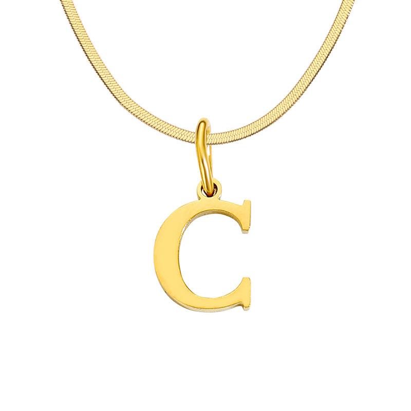 Stainless Steel Snake Chain Letter Choker
