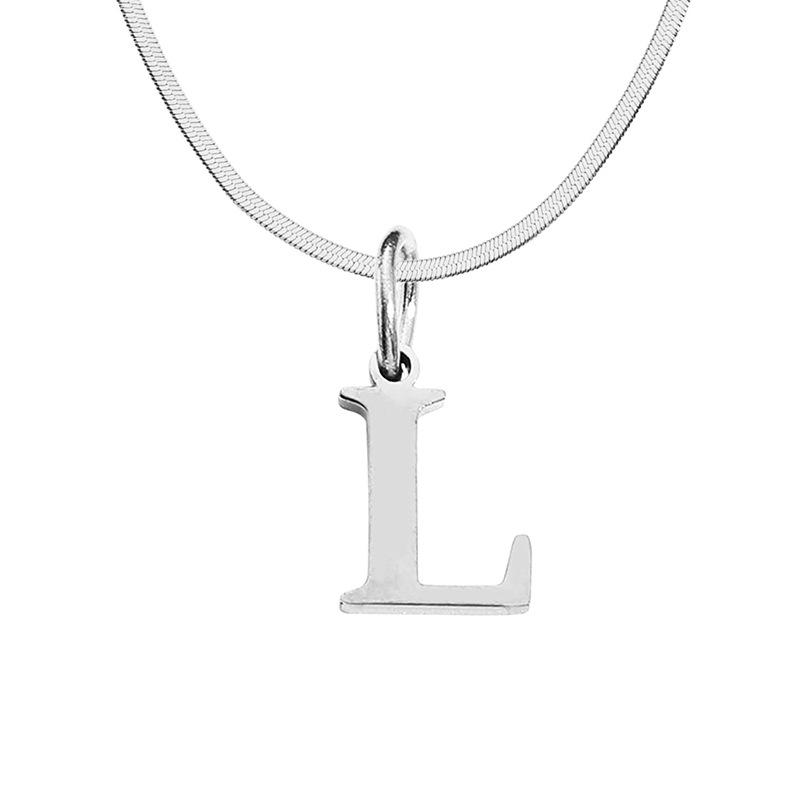 Stainless Steel Snake Chain Letter Choker