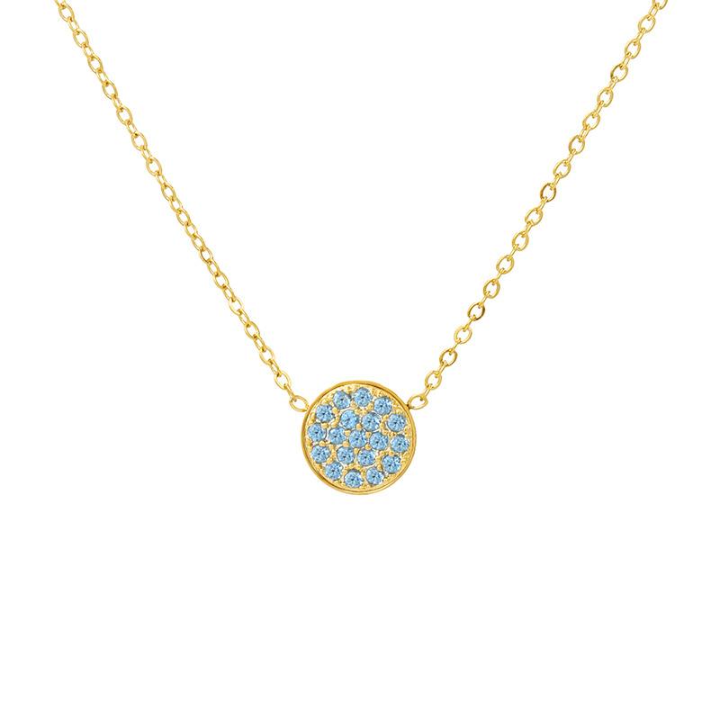 Inlay Birthstone Pendant Necklace